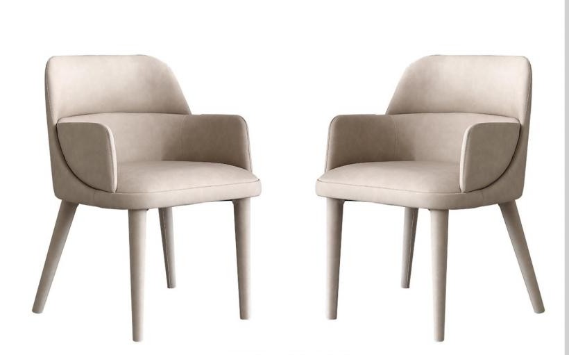 Frams Dining chair HM0744-23-44Italian minimalist designer armchair Home dining room study Solid wood chair
